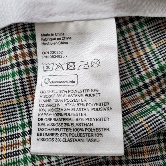 H&M Green Plaid Skinny Trousers - Picture 8 of 9